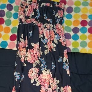 Old Navy Floral Maternity Strapless Dress in Pink and Blue